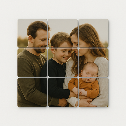Aimants carrés personnalisés - Puzzle (Paquet de 9)